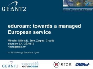 Connect Communicate Collaborate eduroam towards a managed European