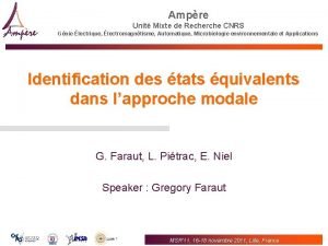 Ampre Unit Mixte de Recherche CNRS Gnie lectrique