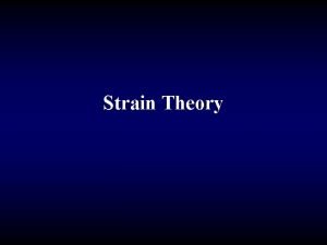 Strain Theory Source US Census 2000 Strain Theory