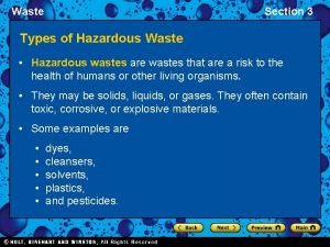 Section 3 hazardous waste answers