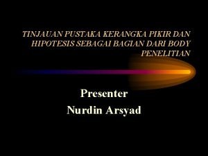 TINJAUAN PUSTAKA KERANGKA PIKIR DAN HIPOTESIS SEBAGAI BAGIAN