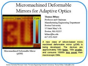 Micromachined Deformable Mirrors for Adaptive Optics 3 mm