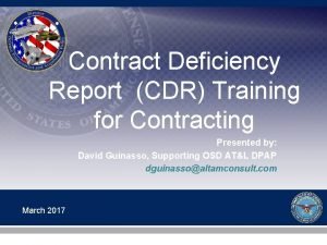 Contract deficiency report