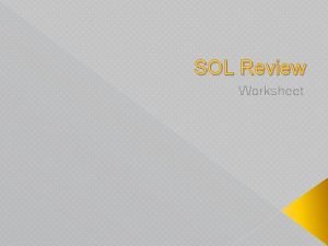 SOL Review Worksheet Scientific Investigation Standard 3 e
