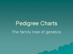 Pedigree Charts The family tree of genetics Pedigree