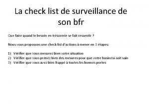 Checklist exemple
