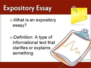 Define expository essay