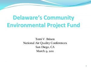Delawares Community Environmental Project Fund Terri V Brixen