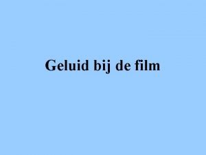 Geluid bij de film Geluid bij de film