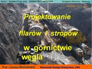 Seria I Studenci IVgo roku GRNICTWO I GEOLOGIA