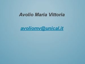 Maria virginia avolio