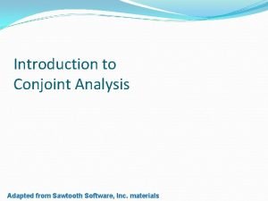 Sawtooth conjoint analysis