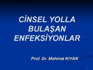 CNSEL YOLLA BULAAN ENFEKSYONLAR Prof Dr Mehmet KIYAN