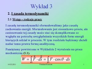 Wykad 3 2 I zasada termodynamiki 2 1