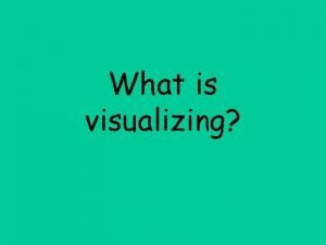 What is visualizing Visualizing is A reading strategy