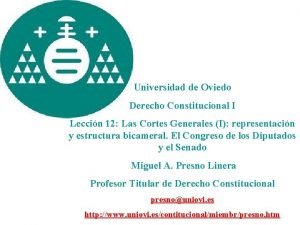 Universidad de Oviedo Derecho Constitucional I Leccin 12