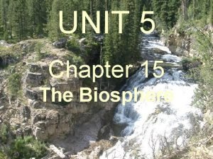 Chapter 15 the biosphere