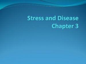Stress and Disease Chapter 3 Review Stress Response