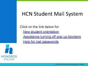 HCN Student Mail System Click on the link