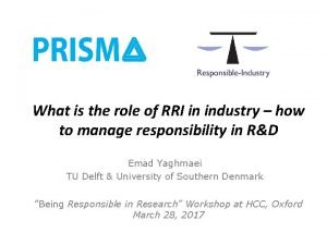 What is the role of RRI in industry