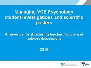 Vce psychology scientific poster