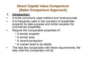 Sales comparison approach formula