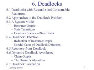 6 Deadlocks 6 1 Deadlocks with Reusable and