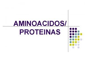 AMINOACIDOS PROTEINAS ESTRUCTURA l AMINOACIDOS ESTANDAR l AMINOACIDOS