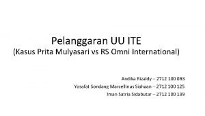 Pelanggaran UU ITE Kasus Prita Mulyasari vs RS