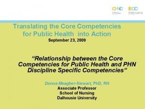 Public health nurse competencies Public health nurse competencies