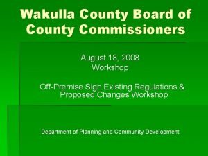 Wakulla County Board of County Commissioners August 18