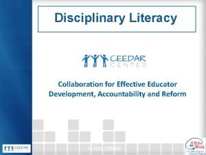 Disciplinary Literacy Collaboration for Effective Educator Development Accountability