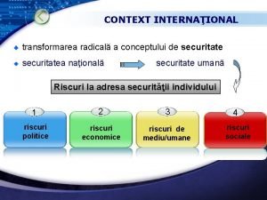 CONTEXT INTERNAIONAL transformarea radical a conceptului de securitatea