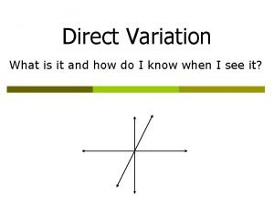 Direction variation equation