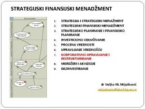 STRATEGIJSKI FINANSIJSKI MENADMENT 1 2 3 4 5