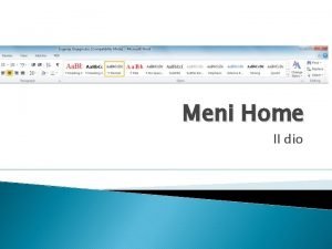 Meni Home II dio PARAGRAPH paragraf pasus Osnovni