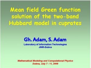 Mean field Green function solution of the twoband