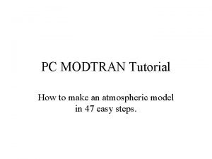 Modtran tutorial