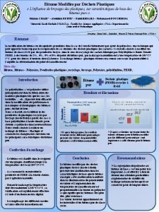 Bitume Modifis par Dchets Plastiques Linfluence de broyages