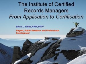 Certified records manager certification