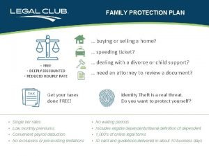 FAMILY PROTECTION PLAN buying or selling a home