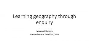 Geography through enquiry