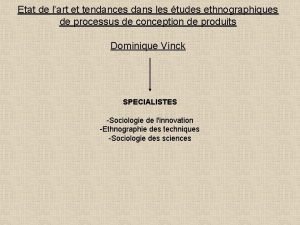 Etat de lart et tendances dans les tudes