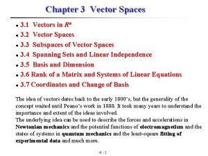 Chapter 3 Vector Spaces n n n n
