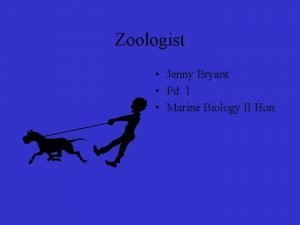 Zoologist Jenny Bryant Pd 1 Marine Biology II