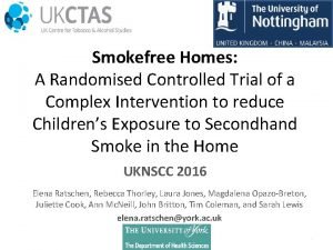 Smokefree Homes A Randomised Controlled Trial of a