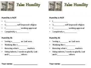 True humility vs false humility
