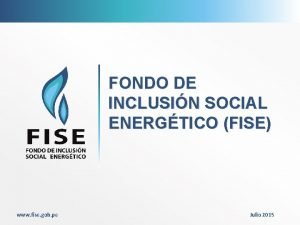 Fondo de inclusión social energético fise