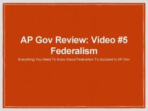 Federalism definition ap gov