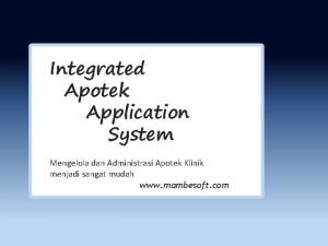 Integrated Apotek Application System Mengelola dan Administrasi Apotek